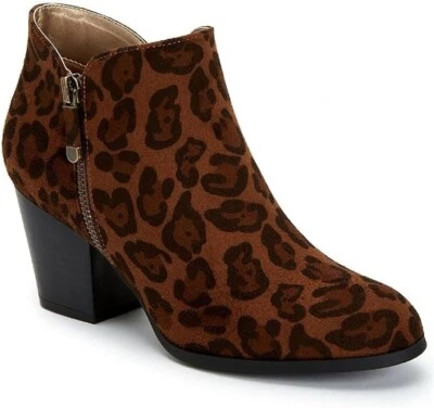 Botines Style & Co Masrinaa para mujer marrón leopardo, varias tallas, nuevos en caja Foto 1 de 2