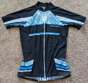 Louis Garneau Cycling Jersey, Blue-Black-White Flower - Women - Extra-Small - Picture 1 of 6