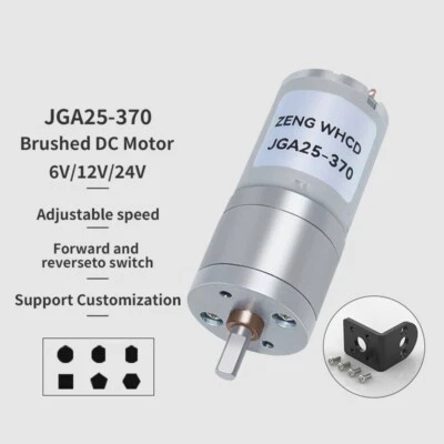 ZENG WHCD JGA25-370 Micro Reduction Brush Motor 6V12V24V High Torque Reduction Reversible