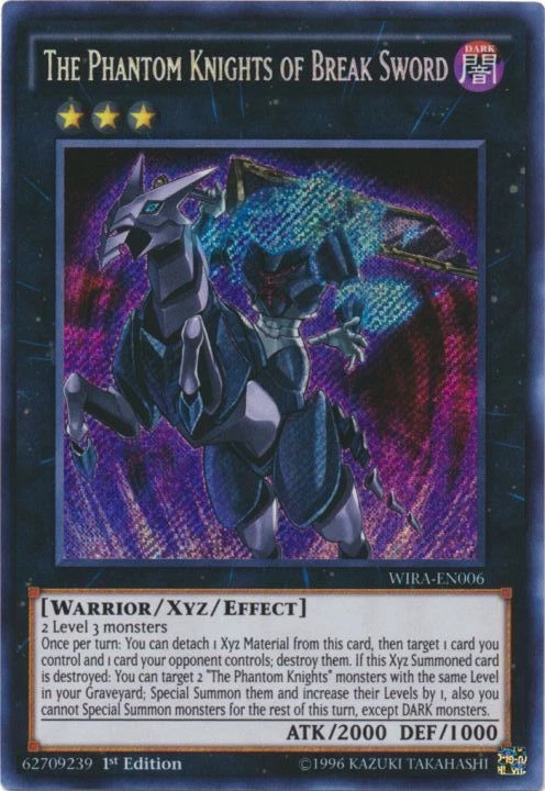THE PHANTOM KNIGHTS OF BREAK SWORD 1ST EDITION SECRET RARE NM WIRA-EN006 YUGIOH! - Image 1 of 1