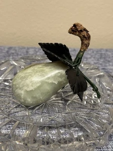 Vintage Chinese Hand Carved Natural Stone Pear Jade Cluster Fruit Quartz - Picture 1 of 12