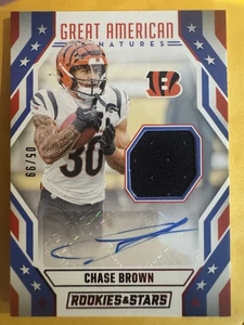 2024 Chase Brown Rookies And Stars Autograph Memorabilia Patch #/99 - Bild 1 von 2