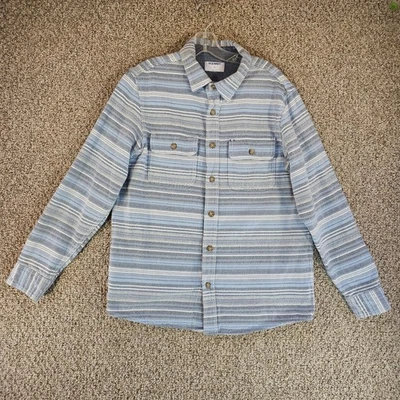 Old Navy Pocket Shirt Midweight Mens Medium Long Sleeve Button Up Striped - Image 1 of 4