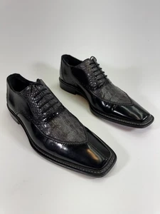 Genuine Mezlan Custom Crocodile Square Toe Shoes Size 10M Made in Spain - Picture 1 of 9