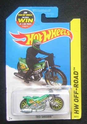 Hot Wheels Motorrad OFF-ROAD Tred Shredder 2015 grün Long Card  OVP - Bild 1 von 2