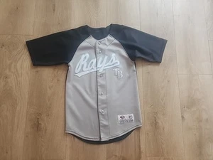 Tampa Bay Rays Trikot Jugend Jungen XS (8) grau blau Knopfleiste MLB echter Fan - Bild 1 von 4
