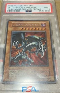 psa9 1999 yu-gi-oh! jpn. red-eyes blk.mtl.drg. tr.dl.mnst.sld.mem. promo - Picture 1 of 1