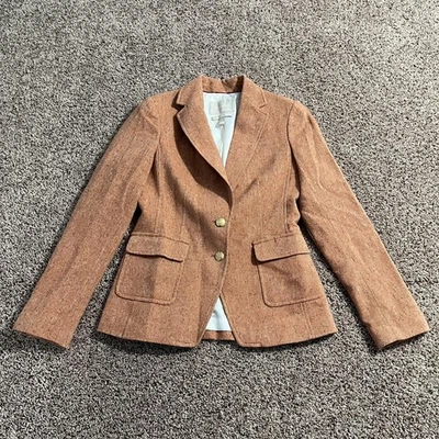 Banana Republic Blazer Womens 0 Tweed Wool Blend Italian Fabric Gold Buttons - Image 1 of 4