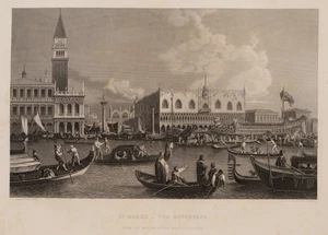 ALLEN (*1803) nach CANALETTO (*1697), Blick über das Wasser auf den Markusplatz, - Bild 1 von 5