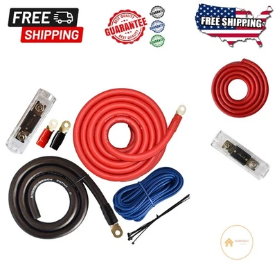 0 Gauge Power & Ground Wiring Kit - Heat Resistant, 7500W - Ideal for Amplifiers - Image 1 of 4