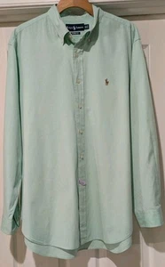 Ralph Lauren Polo Classic Fit Oxford Shirt Men 17.5 34/35 Mint Green - Picture 1 of 8