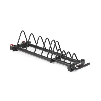 Placa de almacenamiento de peso horizontal Titan Fitness con ruedas soporte de parachoques Foto 1 de 4