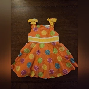 Sommerkleid Mädchen 18 Monate leuchtend orange mit Design - Bild 1 von 1
