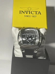 Las Vegas Raiders OFFICIAL NFL Acrylic #4800 Chronograph Invicta Watch MSRP $445 - Imagen 1 de 17