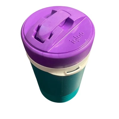 Jarro refrigerador de bebidas Igloo vintage roxo azul-petróleo 1 quarto com alça - Imagem 1 de 4