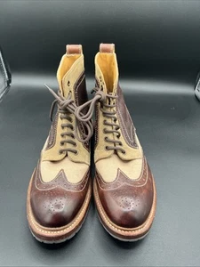 Stacy Adams Wingtip Boots Lace Up 8.5 Men’s Leather - Picture 1 of 7