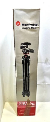 Manfrotto 290 Xtra Carbon Fibre 3-Section Tripod and 3 Way Pan and Tilt Head - Image 1 of 4