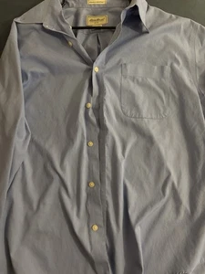 Camisa de vestir EDDIE BAUER resistente a las arrugas con botones azul talla grande - Imagen 1 de 6