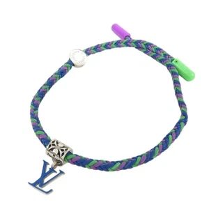 Louis Vuitton Leather Metal Bracelet Friendship Multicolor M0967 Auth Used F/S - Picture 1 of 13