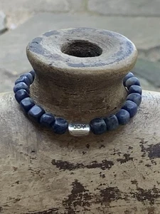 JOY Lapis and Sterling Silver Stretch Bracelet - Picture 1 of 8