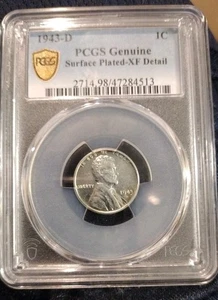 1943-D Steel Lincoln Cent PCGS Surface Plated. XF Detail. Beautiful Coin.  - Picture 1 of 3