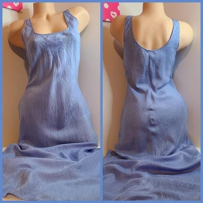 Antigo Vestido Maxi Slip Victoria's Secret 100% Seda Longo Tamanho Pequeno Periwinkle - Imagem 1 de 4