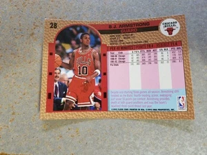 B.J. Armstrong Chicago Bulls 1992 - 1993 Fleer Blank Front ERROR WOW NICE - Picture 1 of 2