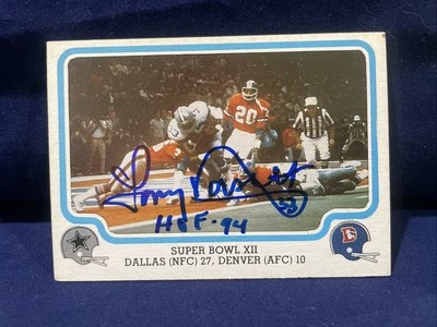Tony Dorsett -Pitt Panthers- Dallas Cowboys Autographed Card -HOF- - Image 1 of 2