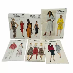 Vogue Patterns Lot- 6 Mixed Types- Sizes Cut w/Instructions some Uncut Very Easy - Picture 1 of 15