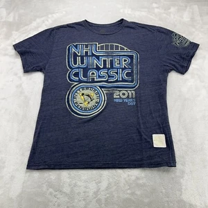 Pittsburgh Penguins Shirt Mens Extra Large XL Blue Retro 2011 Winter Classic - Picture 1 of 11