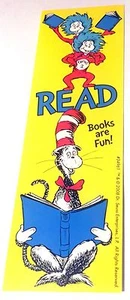 NEU! 24 SEUSS KATZE MIT HUT GELB LESEN BÜCHER MACHEN SPASS LESEZEICHEN PARTY BELOHNUNGEN - Bild 1 von 1