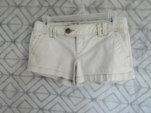 Pantalones Cortos American Eagle Outfitters Talla 2 Beige Frontal Plano Botón Bolsillos con Cremallera - Imagen 1 de 2