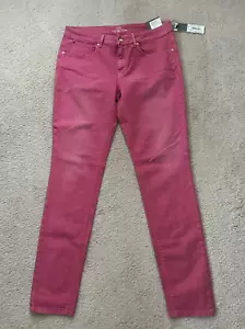 NWT Esprit Medium Rise Skinny Pink Stretch Cotton Denim Jeans Women Sz 35/34 - Picture 1 of 8