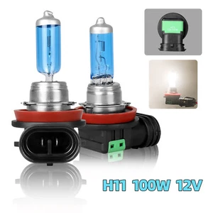 1 Pair H11 100W 4200K Xenon Halogen Headlight Super Bright White Bulbs - Picture 1 of 11