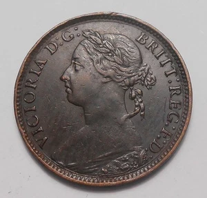 Great Britain 1894 Farthing XF * HIGH Grade BEAUTY Queen Victoria UK Bronze Coin - Picture 1 of 2