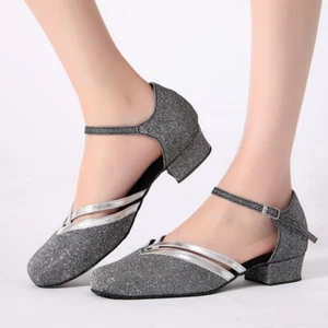 Dance and Sway Ballsaal Swing schuhe Grau Glitzer Gr 40,5 Absatz 2,5 cm /neu - Bild 1 von 5