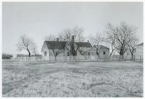 Texas McFadden Ranch IN THE WAKE OF SPRING Mondel Rogers impresión artística en blanco y negro - Imagen 1 de 4