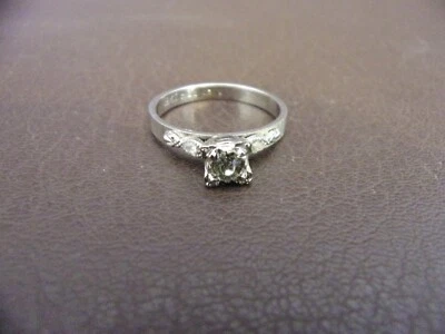 Anillo de moda "HGE" de 18 quilates con piedra blanca talla 10 Foto 1 de 4