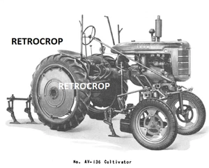 Farmall AV AV-136 & 138 Hand Lift Cultivator Owner's & Parts Manual IH High Crop - Picture 1 of 12