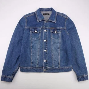 CALVIN KLEIN VTG 70's Button Front Jean Trucker Jacket Med Wash Denim Mens M - Picture 1 of 5