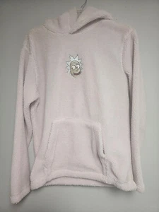 H&M Cartoon Network Rick & Morty Size M purple fuzzy long sleeve hooded shirt - Picture 1 of 6
