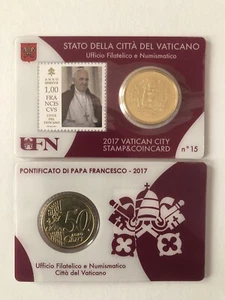 2017: Stamp&Coincard 1,00 euro: Stato della Città del Vaticano N°15 :LEGGI! - Foto 1 di 1