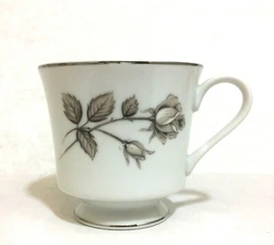 EKCO PRUDENCE Misty Pattern Rose Footed Tea Cup Floral - Picture 1 of 9