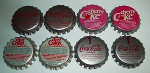 Lot of 8 Vintage 1960's Coca Cola Unused Soda Pop Bottle Caps Cherry Coke 4 diff - Picture 1 of 1