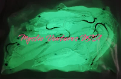 10 Pieces Pack PRE-RIGGED Luminous Glow/Yellow Shrimp Soft Bait - YOU PICK COLOR - Image 1 of 2