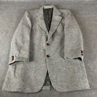 Harris Tweed Jacket Mens 42s Grey Weave Blazer Country Wool Hunting Vintage