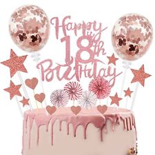 24 Pezzi Torte di Compleanno 18 Anni Happy 18th Birthday Cake Topper Dec