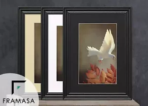 Big Swept Picture Frame White Poster Size Frames Black Photo Frame With Mounts - Picture 1 of 13