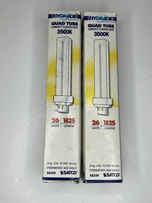 X2 Satco S8339 CFD26W/4P/835 26W 4-Pin G24q-3 3500k Neutral White FREE SHIPPING - Image 1 of 3