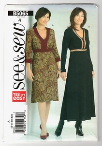 See &Sew B5065 A-Line Dress-High Waist-Bands 6-8-10-12 Easy Sewing Pattern UNCUT - Picture 1 of 2